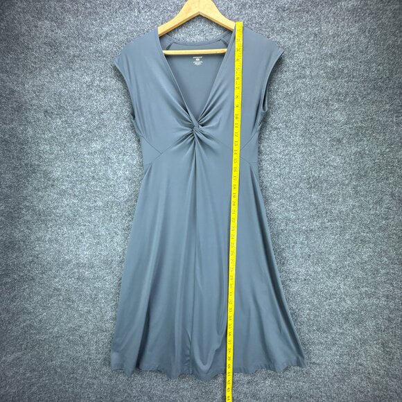 Patagonia Bandha Twist Front Dress Womens Medium Gray Stretchy Flowy‎ Cap Sleeve - Picture 8 of 13